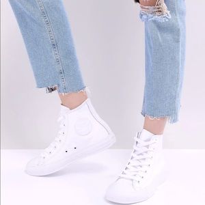 Converse White Leather High Top
